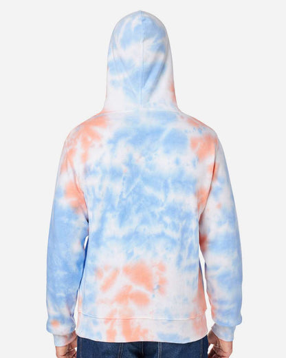J. America Men's Tie-Dyed Fleece Hooded Sweatshirt 8861 #colormdl_Sunset Tie Dye