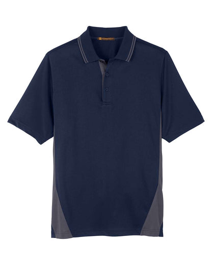 Harriton Men's Tall Flash Snag Protection Plus IL Colorblock Polo M386T #color_Dark Navy/ Dark Charcoal