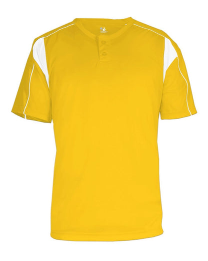 Alleson Athletic Men's B-Core Pro Placket Jersey 7937 #color_Gold/ White