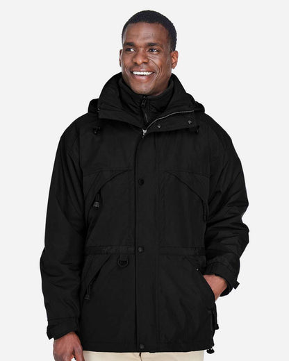 North End Men's 3-in-1 Parka with Dobby Trim 88007 #colormdl_Black