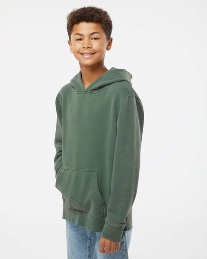 Independent Trading Co. Youth Midweight Pigment-Dyed Hooded Sweatshirt PRM1500Y #colormdl_Pigment Alpine Green