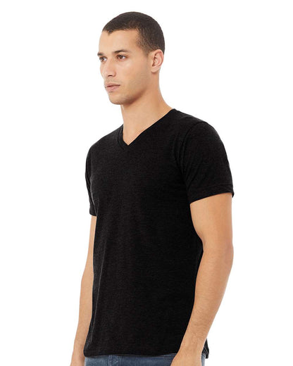 BELLA + CANVAS Heather CVC V-Neck Tee 3005CVC #colormdl_Solid Black Blend