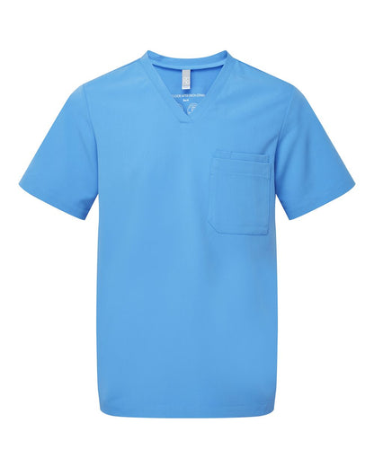 Onna Men's Limitless V-Neck Stretch Scrub Top NN200 #color_Ceil Blue