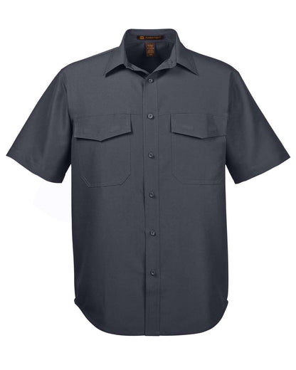 Harriton Men's Key West Short Sleeve Performance Staff Shirt M580 #color_Dark Charcoal