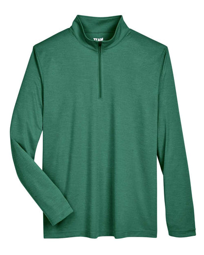 Team 365 Men's Zone Sonic Heather Performance Quarter-Zip Pullover TT31H #color_Sport Forest Heather