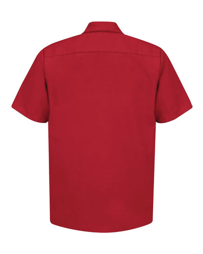 Red Kap Men's Industrial Short Sleeve Work Shirt SP24 #color_Red
