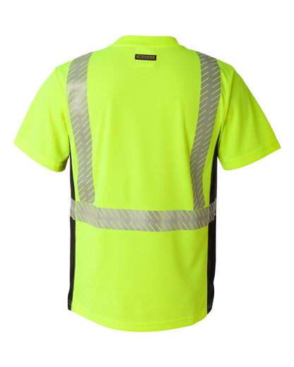 Kishigo Unisex Premium Black Series® Breathable Tape Class 2 T-Shirt 9114-9115 #color_Lime
