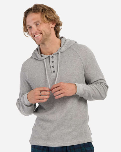 Boxercraft Unisex Waffle Knit Pullover Hooded Long Sleeve T-Shirt BM3702 #colormdl_Oxford Heather