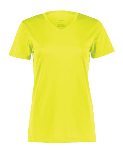 Augusta Sportswear Women's Nexgen Wicking V-Neck T-Shirt 1790 #color_Safety Yellow