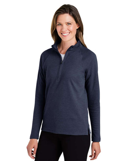 Devon & Jones Women's New Classics® Charleston Quarter-Zip Pullover DG481WZ #colormdl_Navy Melange