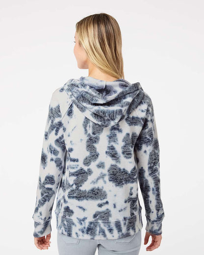 MV Sport Women’s Courtney Burnout V-Notch Hooded Sweatshirt W1162 #colormdl_Navy Tie Dye