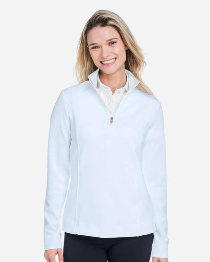 Fairway & Greene Women's Wells Tech Quarter-Zip Pullover F12250 #colormdl_Dream/ White