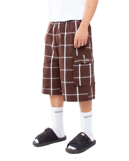 Shaka Wear Men's Plaid Shorts SHSP #colormdl_Brown