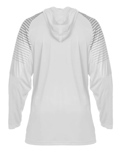 Badger Men's Lineup Hooded Long Sleeve T-Shirt 4211 #color_White
