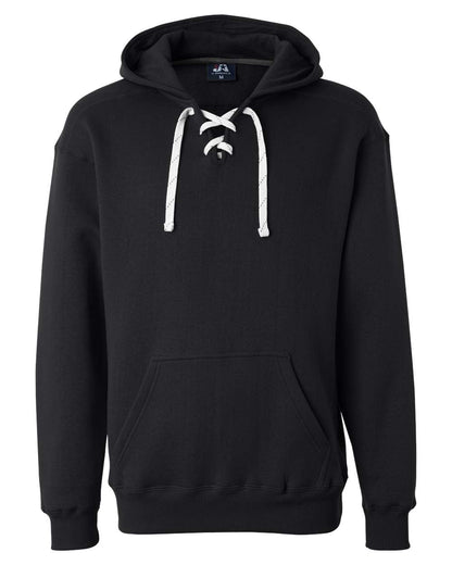 J. America Men's Sport Lace Hooded Sweatshirt 8830 #color_Black