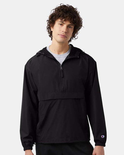 Champion Unisex Packable Anorak Jacket CO200 #colormdl_Black