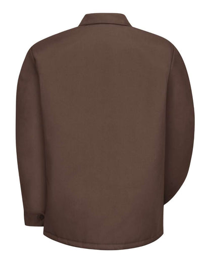 Red Kap Men's Tall Perma-Lined Panel Jacket JT50T #color_Brown