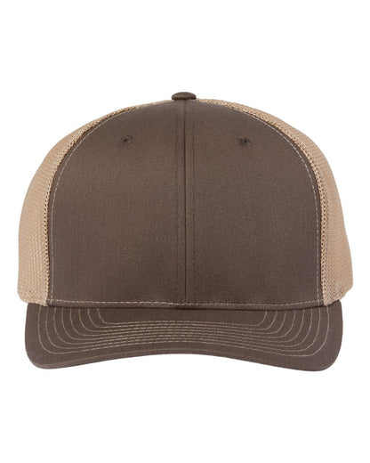 Richardson 112+ R-Flex Adjustable Trucker Cap 112PL #color_Brown/ Khaki