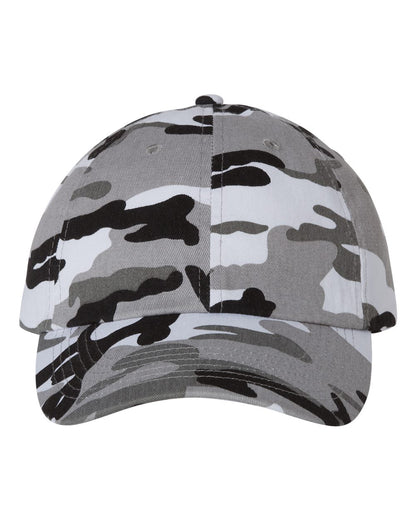 Valucap Bio-Washed Classic Dad Hat VC300A #color_Grey Camo