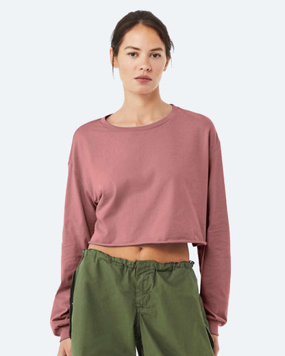 BELLA + CANVAS FWD Fashion Women's Crop Long Sleeve Tee 6501 #colormdl_Mauve