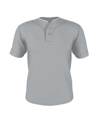 Alleson Athletic Two Button Mesh Baseball Jersey With Piping 52MTHJ #color_Grey/ White