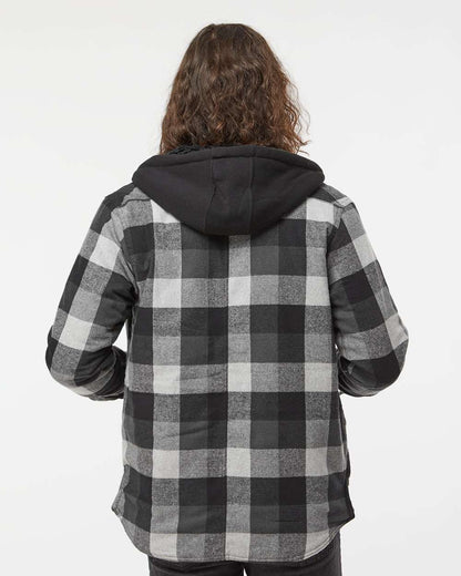 Burnside Quilted Flannel Hooded Jacket 8620 #colormdl_Black/ Grey