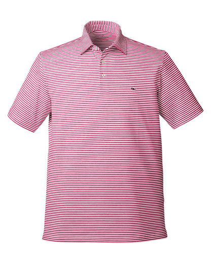 vineyard vines Men's Heathered Winstead Sankaty Polo G011145 #color_Light House Red