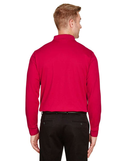 Devon & Jones Men's CrownLux Performance® Plaited Long Sleeve Polo DG20L #colormdl_Red