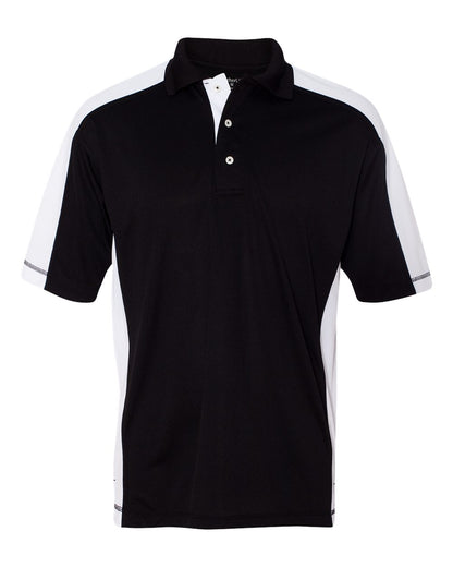 Sierra Pacific Men's Colorblocked Moisture Free Mesh Polo 0465 #color_Black/ White