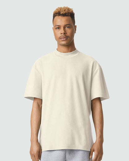 American Apparel Pique Mockneck Tee 1PQ #colormdl_Bone