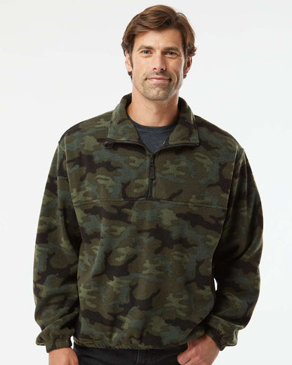 Burnside Polar Fleece Quarter-Zip Pullover 3052 #colormdl_Green Camo