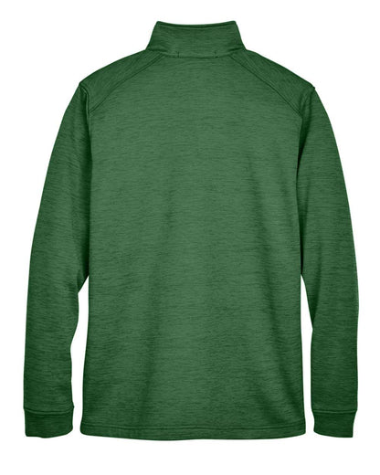 Devon & Jones Men's Newbury Mélange Fleece Quarter-Zip Pullover DG798 #color_Forest Heather