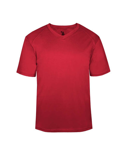 Badger Youth B-Core V-Neck T-Shirt 2162 #color_Red