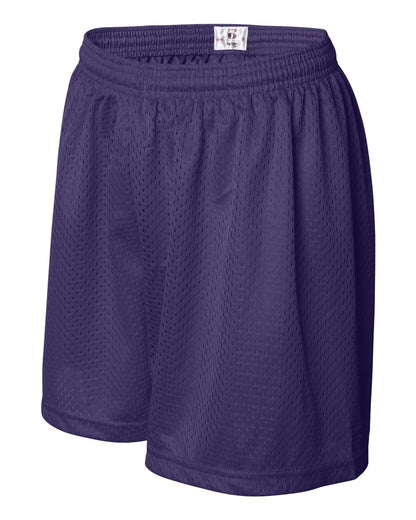 Badger Women's Pro Mesh 5" Shorts with Solid Liner 7216 #color_Purple