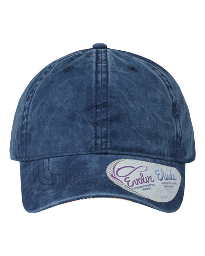 Infinity Her Women's Pigment-Dyed with Fashion Undervisor Cap CASSIE #color_Navy/ Stripes