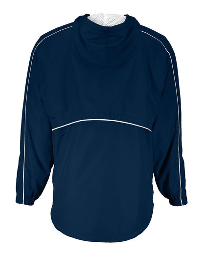 Holloway Men's Wizard Quarter-Zip Hooded Pullover 229016 #color_Navy/ White