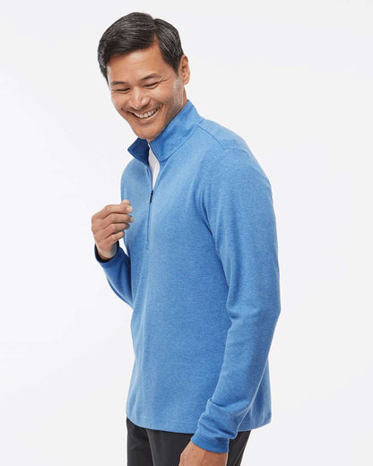 Adidas Men's 3-Stripe Quarter-Zip Sweater Pullover A554 #colormdl_Focus Blue Melange