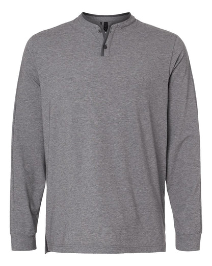 Adidas Men's Henley Long Sleeve T-Shirt A597 #color_Grey Five Melange
