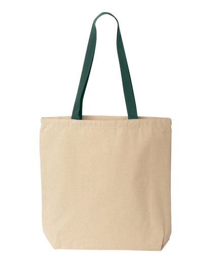 Liberty Bags Natural Tote with Contrast-Color Handles 8868 #color_Natural/ Forest