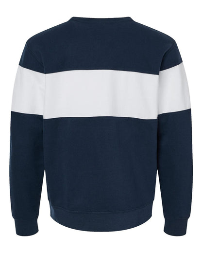 J. America Unisex Varsity Fleece Crewneck Sweatshirt 8646 #color_Navy
