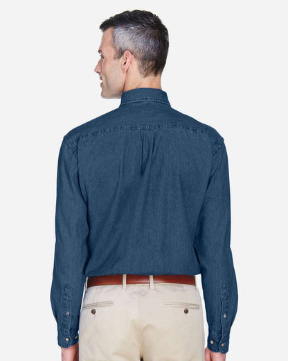 Harriton Men's Tall Denim Shirt M550T #colormdl_Dark Denim
