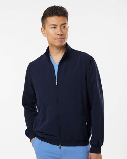 Jaanuu Men's Wolfe Everyday Full-Zip 6-Pocket Scrub Jacket M60001 #colormdl_Midnight Navy