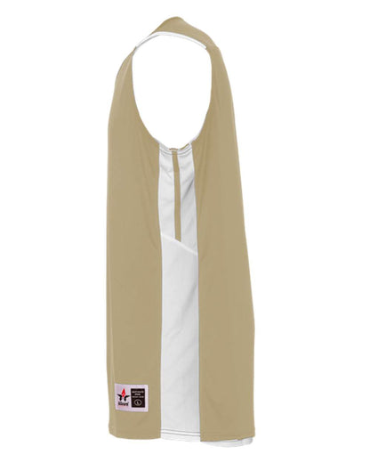 Alleson Athletic Youth Crossover Reversible Jersey 590RSPY #color_Vegas Gold/ White