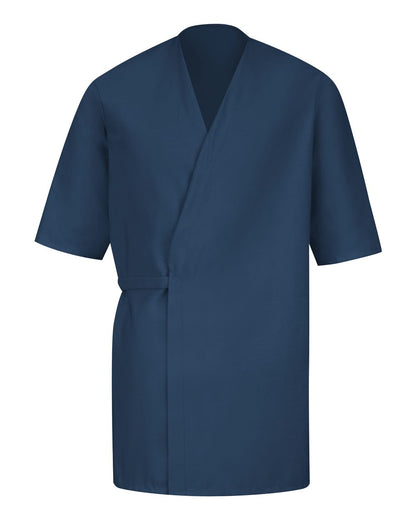 Red Kap Men's Collarless Poplin Butcher Wrap WP18 #color_Navy