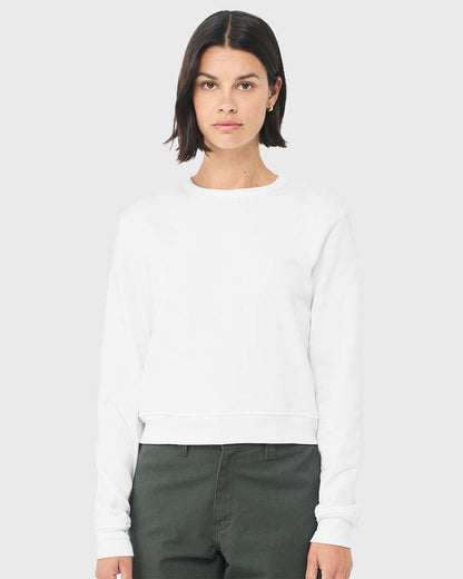 BELLA + CANVAS Women's Sponge Fleece Classic Crewneck Sweatshirt 7511 #colormdl_White