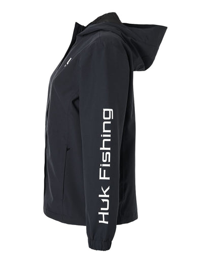 HUK Women's Storm Rain Jacket H640027 #color_Black