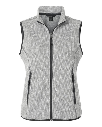 North End Women's Jasper Jacquard Fleece Vest NE731W #color_Grey/ White