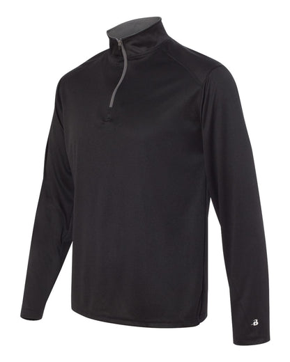 Badger B-Core Quarter-Zip Pullover 4102 #color_Black/ Graphite