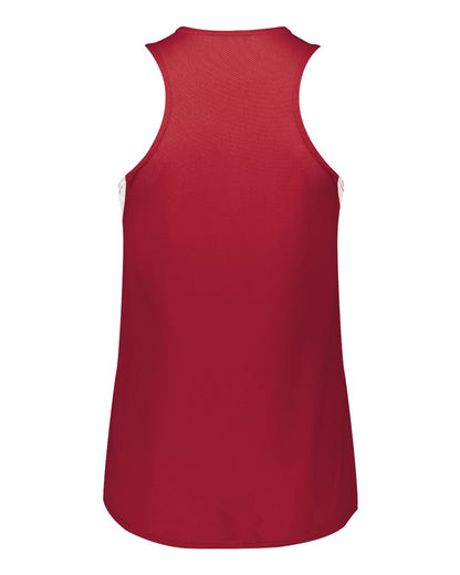 Holloway Women's PR Max Track Racerback Jersey 221335 #color_Scarlet/ White