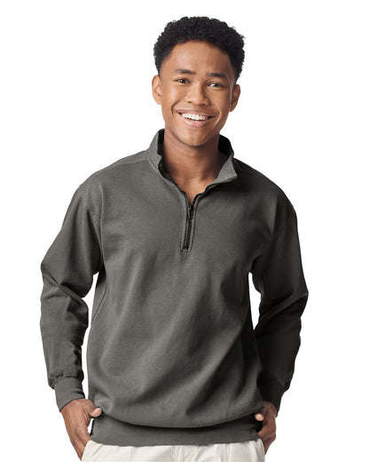 Comfort Colors Unisex Garment-Dyed Quarter-Zip Sweatshirt 1580 #colormdl_Grey